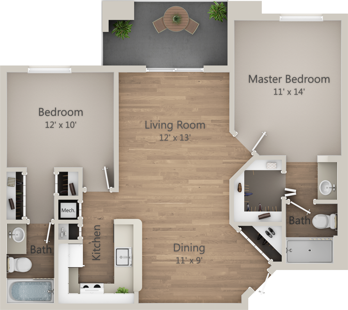 2D Floor Plan for Queen